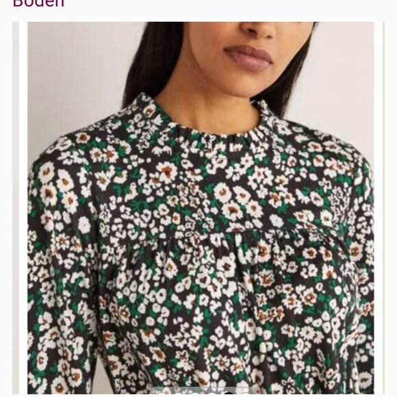 Boden Woman's Easy Yoke Mini Jersey In Heart Bloom Floral Summer Dress Sz 10L - Picture 3 of 13